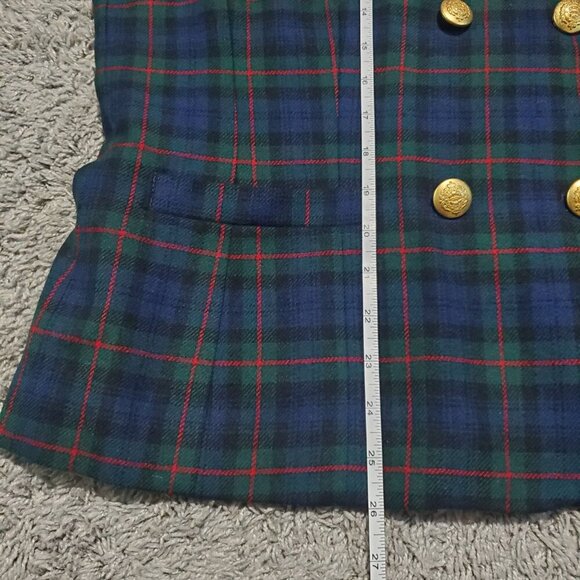 Vintage Pendleton Plaid Tartan Gold Double Breasted Academia Wool Jacket - 18 - Picture 7 of 8